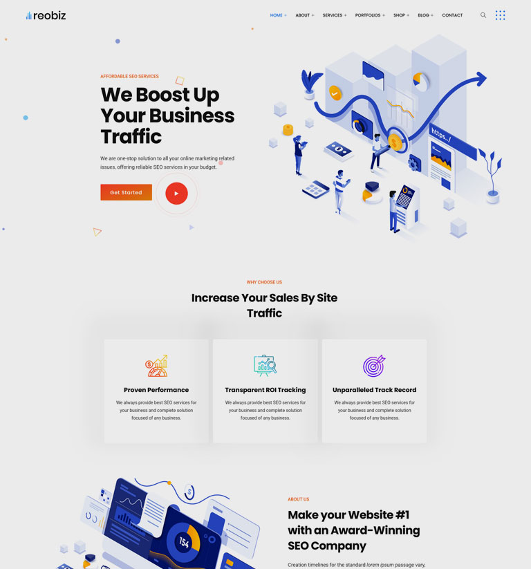 Digital agency SEO WordPress theme demo homepage