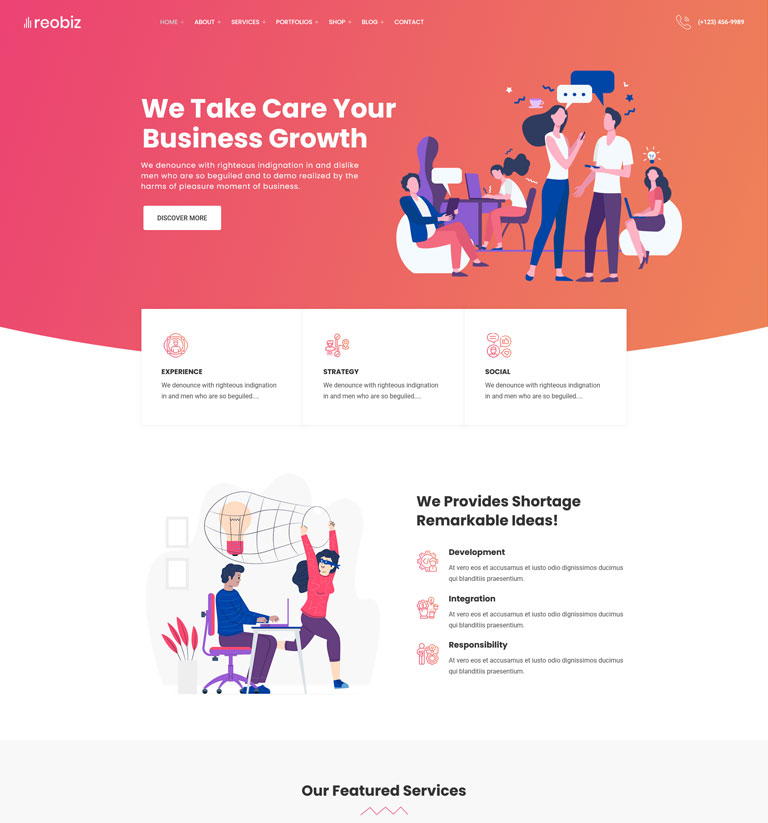 Digital agency WordPress theme demo homepage variant 2